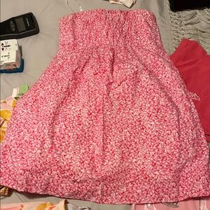 Lilly Pulitzer Strapless Pink and White Dress